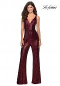 Picture of: Chic Sequin Jumpsuit with V-Neckline in Wine, Style: 28722, Detail Picture 1