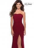 Picture of: Strapless Double Strap Long Jersey Prom Dress in Wine, Style: 28835, Detail Picture 1