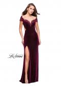 Picture of: Long Off the Shoulder Prom Dress with Beads and Lace in Wine, Style: 25823, Detail Picture 2