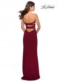 Picture of: Strapless Double Strap Long Jersey Prom Dress in Wine, Style: 28835, Detail Picture 2