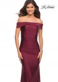 Picture of: Off the Shoulder Elegant Long Evening Gown in Wine, Detail Picture 2