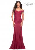 Picture of: Chic Off the Shoulder Evening Dress with Ruching in Red, Style: 30736, Detail Picture 2