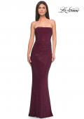 Picture of: Rhinestone Embellished Strapless Ruched Prom Dress in Wine, Style: 32141, Detail Picture 2