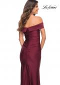 Picture of: Off the Shoulder Elegant Long Evening Gown in Wine, Detail Picture 3