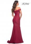 Picture of: Chic Off the Shoulder Evening Dress with Ruching in Red, Style: 30736, Detail Picture 3