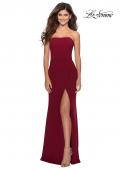 Picture of: Strapless Double Strap Long Jersey Prom Dress in Wine, Style: 28835, Detail Picture 4