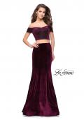 Picture of: Velvet Two Piece Prom Dress with Beading in Wine, Style: 25496, Detail Picture 5