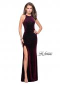 Picture of: Sparkling Velvet Prom Dress with Rhinestone Beading in Wine, Style: 25679, Detail Picture 5