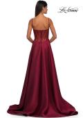 Picture of: Chic Stretch Mikado A-line Evening Dress with Sheer Back in Wine , Style: 32670, Detail Picture 5