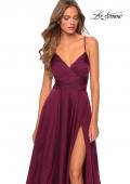 Picture of: Elegant Long Chiffon Prom Dress with Pleated Bodice in Wine, Style: 28575, Detail Picture 6