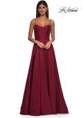 Picture of: Chic Stretch Mikado A-line Evening Dress with Sheer Back in Wine , Style: 32670, Detail Picture 6