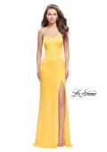 Picture of: Long Strapless Form Fitting Dress with Beaded Straps in Yellow, Style: 26253, Main Picture