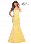 Picture of: Floral Strapless Floor Length Mermaid Prom Gown in Yellow, Style: 26975, Main Picture