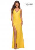 Picture of: Open Back Warp Style Sequin Dress in Bright Colors in Yellow, Main Picture