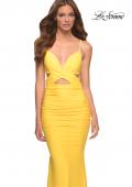 Picture of: Long Jersey Gown with Front and Side Cut Outs in Yellow, Style: 30640, Main Picture