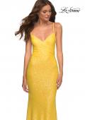 Picture of: Sequin Long Prom Dress in Vibrant Bright Colors in Yellow, Style: 30622, Detail Picture 10