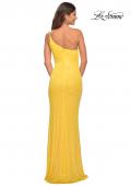 Picture of: Bright Simple One Shoulder Long Sequin Evening Gown in Yellow, Detail Picture 11