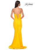 Picture of: Simple Jersey Mermaid Prom Dress with Sweetheart Neckline in Yellow , Style 32872, Detail Picture 14