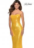 Picture of: Trendy Sequin Dress with Cut Out Open Back in Yellow, Style: 28937, Detail Picture 1