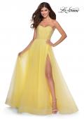 Picture of: Tulle A-line Ball Gown with Net Beaded Bodice in Yellow, Style: 28559, Detail Picture 2