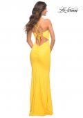 Picture of: Bright Stunning Luxe Jersey Dress with Deep V Neckline in Yellow, Style: 30627, Detail Picture 2