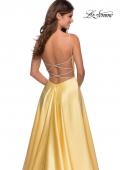 Picture of: A-line Gown with Double Rhinestone Belt Detail in Yellow, Style: 28385, Detail Picture 3