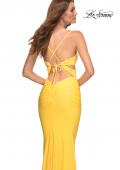 Picture of: Long Jersey Gown with Front and Side Cut Outs in Yellow, Style: 30640, Detail Picture 4
