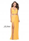 Picture of: Satin Two Piece Prom Dress with Leg Slit and Racerback, Style: 25599, Detail Picture 5