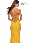 Picture of: Floor Length Lace Prom Dress with Sheer Bodice in Yellow, Style: 28591, Detail Picture 5