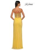 Picture of: Sparkling Long Prom Dress with Rhinestones and Ruching in Yellow , Style: 32578, Detail Picture 6