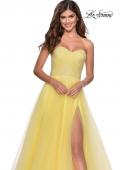 Picture of: Tulle A-line Ball Gown with Net Beaded Bodice in Yellow, Style: 28559, Detail Picture 7