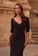 Picture of: 3/4 Sleeve Long Jersey Dress with Sweetheart Neckline, Style: 26955, Detail Picture 1