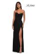 Picture of: Chic Strapless Net Jersey Evening Dress with Slit in Black, Style: 33116, Main Picture