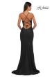 Picture of: Fitted Jersey Prom Dress with High Side Slit in Black, Style: 33080, Back Picture