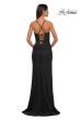 Picture of: Simple Prom Dress with Side Ruching and Lace Up Back in Black, Style: 33103, Back Picture