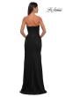 Picture of: Chic Strapless Net Jersey Evening Dress with Slit in Black, Style: 33116, Back Picture