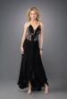 Picture of: Sultry V Neck Embroidered Prom Dress with Layered Skirt in Black, Style: 11704, Main Picture