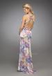 Picture of: Printed V Neck Prom Dress with Rhinestone Detail and Slit in Multi, Style: 12371, Back Picture