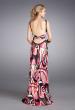 Picture of: Printed V Neck Prom Dress with Gathered Bodice in Multi, Style: 13262, Back Picture