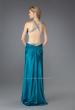 Picture of: Long Pleated Prom Dress with Criss Cross Waistband in Blue, Style: 13277, Back Picture