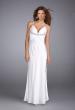 Picture of: Glam Gathered Bodice Gown with Criss Cross Straps in White, Style: 13308, Main Picture