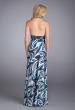 Picture of: Long Printed Halter Prom Dress with Sequined Waistband in Multi, Style: 13385, Back Picture
