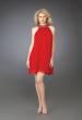 Picture of: Pleated Halter Cocktail Dress with Fully Beaded Straps in Red, Style: 13963, Main Picture
