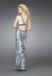 Picture of: Printed Scoop Neck Prom Dress with Open Crossed Back in Multi, Style: 14185, Back Picture
