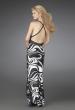Picture of: Printed V Neck Prom Dress with Beaded Straps in Multi, Style: 14186, Back Picture