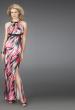 Picture of: Printed Halter Dress with Beaded Straps and Cut Outs in Multi, Style: 14209, Main Picture