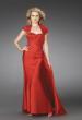 Picture of: Ruched Cap Sleeve Dress with Open Back in Red, Style: 14238, Main Picture