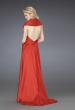 Picture of: Ruched Cap Sleeve Dress with Open Back in Red, Style: 14238, Back Picture