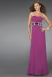 Picture of: Strapless Prom Gown with Satin Belt in Purple, Style: 14259, Detail Picture 1