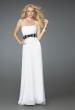 Picture of: Strapless Prom Gown with Satin Belt in White, Style: 14259, Detail Picture 2